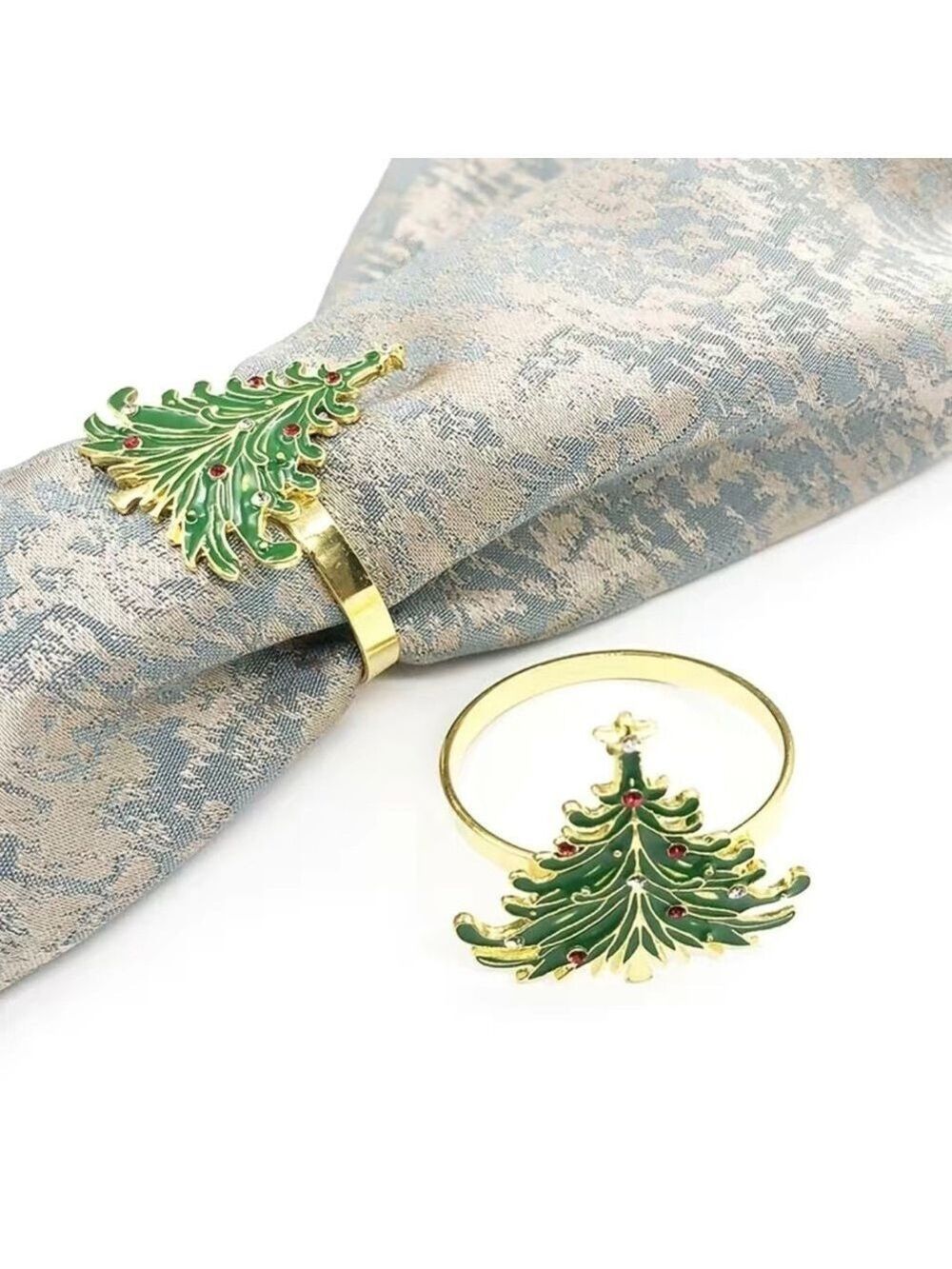 4PC Set Christmas Tree Metal Napkin Rings